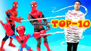 ¡TOP 10 de Spiderman en el taller de reparaciones Videos de juguetes [upl. by Hadihsar366]