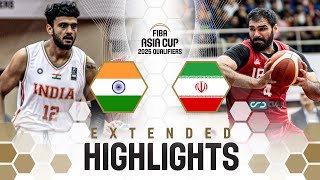 India 🇮🇳 vs Iran 🇮🇷  Extended Highlights  FIBA Asia Cup 2025 Qualifiers [upl. by Aitercal]