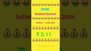 RVNL Dividend Declared dividend share sharemarket dividendinvesting [upl. by Ellinej]