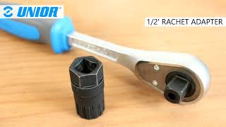 Freewheel removal 167014  Product Overview  Unior Bike Tools [upl. by Nirhtak59]