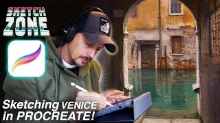 SKETCH ZONE Sketching VENICE Canals in PROCREATE  EPIC Tech FAIL [upl. by Chester833]