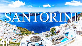 12 HOURS DRONE FILM quot SANTORINI in 4K quot  Relaxation Film 4K  beautiful places in the world 4k [upl. by Eward]