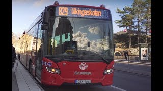 Sweden Stockholm bus 829 ride from Haninge Centrum to Vikingaskolan [upl. by Arvid]