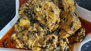 UPDATED HEALTHY EGUSI SOUP WITH ONLY MACKEREL AND CRAYFISH [upl. by Vokaay546]