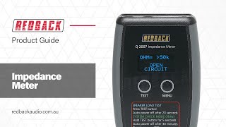 Redback Q2007 Digital Audio Impedance Meter [upl. by Soelch920]