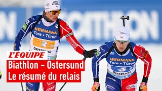 Biathlon 2023  La Norvège soffre le relais hommes dÖstersund amp le petit globe la France deuxième [upl. by Egduj]