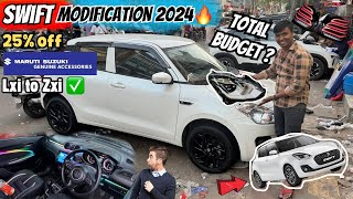 Maruti Swift Transformation From Base to Top 🔥 Swift modified  Swift Facelift 2024 modifications✅ [upl. by Duff]