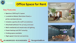 Office Space for Rent – Prime Location in Nungambakkam [upl. by Conney690]