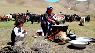 Shepherd Mother Cooking Organic Food and Baking Bread in Nuture Village life of Afghanistan [upl. by Gaston951]