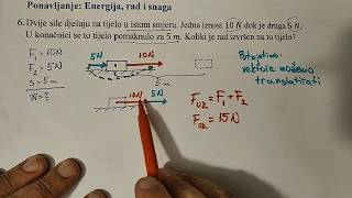 OŠ Fizika 7  Rad energija i snaga 6 zadatak  rad dviju sila istog smjera [upl. by Claudia138]