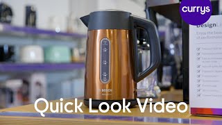 BOSCH DesignLine Plus Cordless Jug Kettle  Quick Look [upl. by Silvana738]