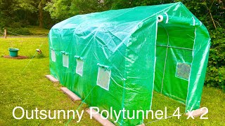 Outsunny Polytunnel  Greenhouse Build round gable top 4 x 2 meters [upl. by Paddy]