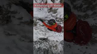 Klettersteig im WINTER Ausgesetzte Steilwand am ETTALER MANNDL [upl. by Erbas418]