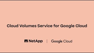 NetApp Cloud Volumes Service for Google Cloud  Quickstart Guide [upl. by Atinit923]