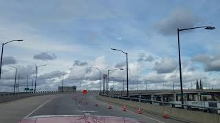 Ambassador Bridge Crossing Into Canada। Detroit MI to Windsor ON। [upl. by Meakem265]