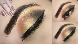 yellow black eyeshadow tutorial for beginnersfull glam eyes makeup by Rani ch [upl. by Elspet]