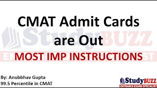 CMAT 2024 Admit Cards are Out What All you Can Carry [upl. by Wycoff]