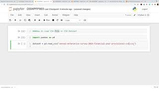 Import csv file in python Jupyter Notebook using pandas Load csv file python Jupyter notebook [upl. by Claudette]