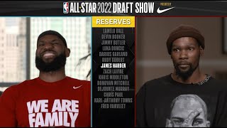 LeBron James amp Kevin Durant Make Their Picks In The 2022 NBA AllStar Draft  NBA on TNT [upl. by Lahey866]