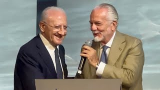 De Laurentiis e De Luca show guardate cosa dicono davanti a tutti 😂 [upl. by Ehcnalb545]