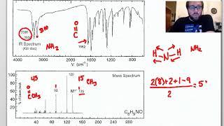 Solving Another Unknown Using NMR IR and MS Spectroscopy  Example 3 [upl. by Karlee]