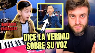 NIÑO PRODIGIO BENJAMIN VELAZQUEZ ACLARA SI SU VOZ ES EDITADA O ES A CAPELLA  Reacción Sincera [upl. by Oirad176]