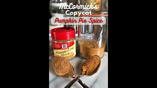 4Ingredient Homemade Pumpkin Pie Spice McCormicks Copycat [upl. by Eednar988]