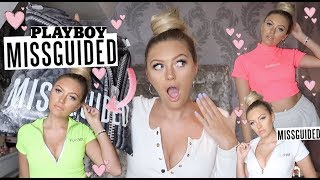 MISSGUIDED X PLAYBOY COLLECTION  TRY ON HAUL [upl. by Eimrej]