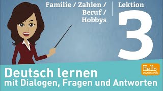 Deutsch lernen A11  Lektion 3  sich und andere vorstellen  Zahlen [upl. by Anirat]