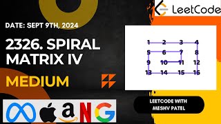 2326 Spiral Matrix IV  Matrix  Linked List  Simulation  Leetcode Daily Challenge  JAVA [upl. by Sklar]