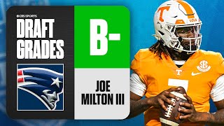 2024 NFL Draft Grades Patriots select Joe Milton III No 193 Overall  CBS Sports [upl. by Lauzon]