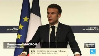 Pour Emmanuel Macron la question de lUkraine simpose au coeur de la campagne pour les européennes [upl. by Yennek287]