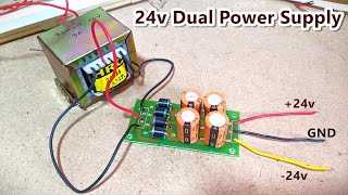 24v DC Dual Power Supply Using Centre Tapped Transformer  shorts POWERGEN [upl. by Akenet928]