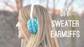 How to Make Sweater Earmuffs  DIY earmuff [upl. by Terrej128]