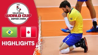 BRAZIL vs CANADA  Highlights  Mens Volleyball World Cup 2019 [upl. by Donn]