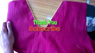 V Neck design cutting and stitching using Thread Piping and canvas easy method [upl. by Nirrep]