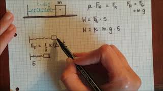 Aufgabe Feder mit Energie und Reibung [upl. by Christianna]