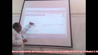 Nerve conductivity and factors affecting nerve excitability 42014 by Dr Khaled A Abulfadle [upl. by Aicnelev]