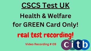 CSCS Card UK  CSCS Test 2024  CSCS Test for Green Card  cscscard  09 health and welfare [upl. by Awuhsoj]