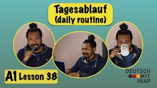 A1 German lesson 38  Tagesablauf  talk about the daily routine  Basic verbs and phrases [upl. by Eugenia]