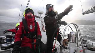 How to heave to in a yacht – Skip Novaks Storm Sailing [upl. by Nilpik613]