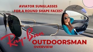 RAYBAN OUTDOORSMAN OVERVIEW RB 3030 AVIATOR SUNGLASSES FOR A ROUND SHAPE FACES [upl. by Sobel308]