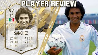 HUGOL ⚽️ 92 PRIME ICON HUGO SANCHEZ PLAYER REVIEW FIFA 22 ULTIMATE TEAM [upl. by Ennasor]