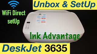 HP DeskJet Ink Advantage 3635 SetUp Unboxing Wireless WiFi direct SetUp amp review [upl. by Holmun776]