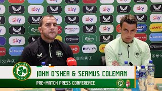 PREMATCH PRESS CONFERENCE  John OShea amp Seamus Coleman  Ireland v Hungary [upl. by Ynaffad]