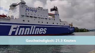 Travemünde Auslaufen der Finnlines quotFINNPARTNERquot  28072023 Shipspotting [upl. by Ahsennek]