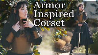 Sewing an Armor Inspired Corset using Aranea Black Free Corset Pattern  Knightcore Wardrobe [upl. by Yrrum]