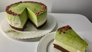 MATCHA Green Tea 4Layered Cheesecake Cheesecake for Matcha Lovers [upl. by Maud]