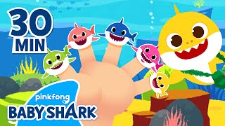 Baby Shark Finger Family amp More Nursery Rhymes  30 mins collection [upl. by Mokas]