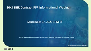 HHS SBIR Contracts Solicitation PHS20241 Webinar [upl. by Goeselt]